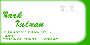 mark kulman business card